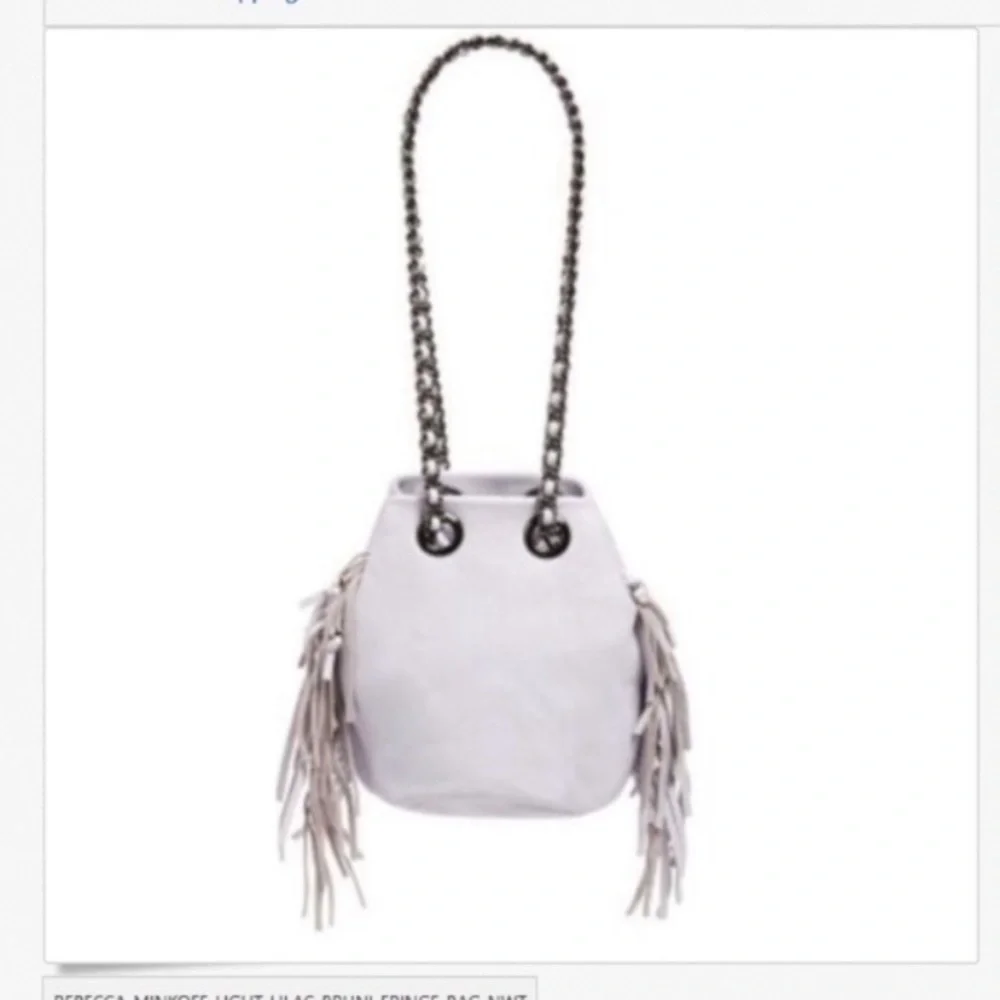 REBECCA MINKOFF LIGHT LILAC BRUNI FRINGE Bag NWT